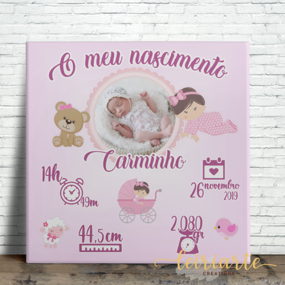 Azulejo Personalizado de NASCIMENTO de MENINA - Image 3