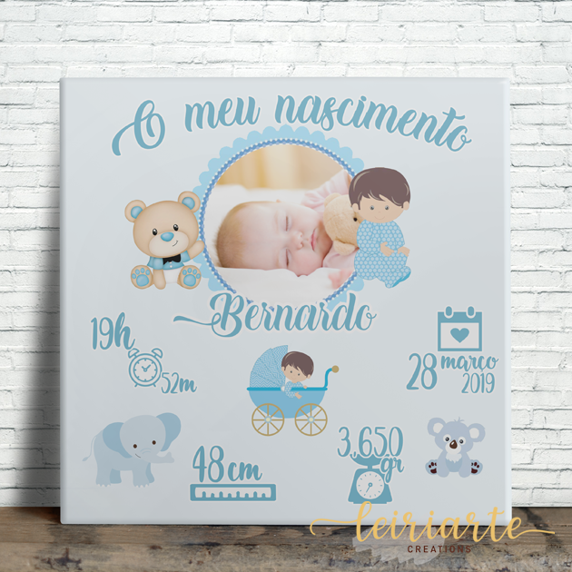 Azulejo personalizado de nascimento de menino