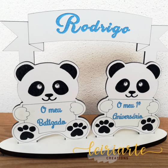 Topo de Bolo Duplo do "Panda" Personalizado - Image 2