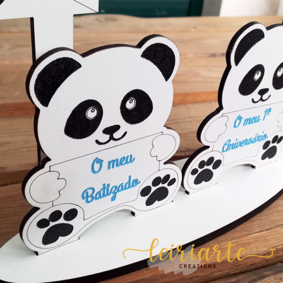 Topo de Bolo Duplo do "Panda" Personalizado - Image 3