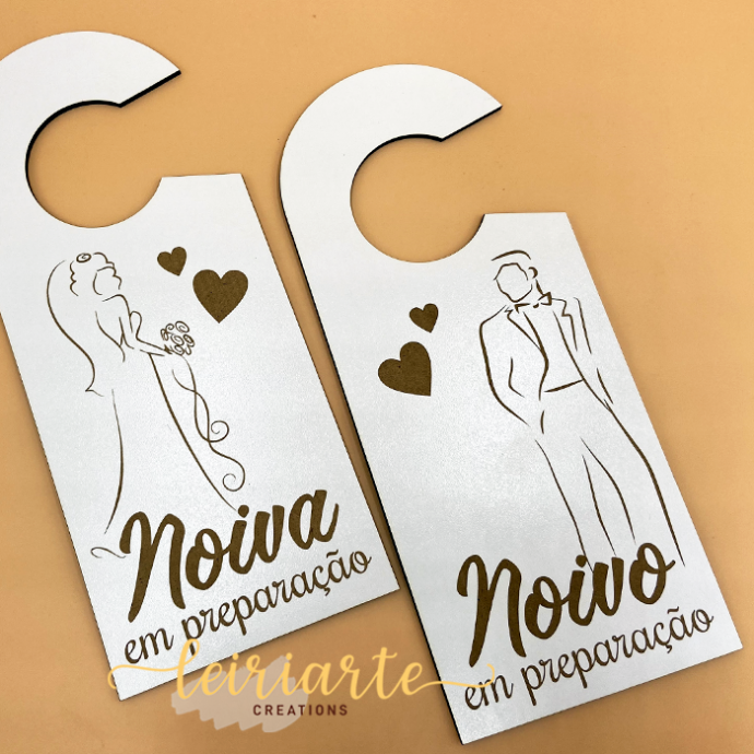 Placas personalizadas para porta - noivos